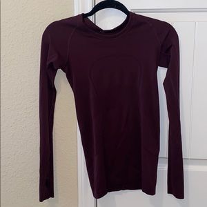 Maroon Lululemon Swiftly Tech Long Sleeve (Size 4)